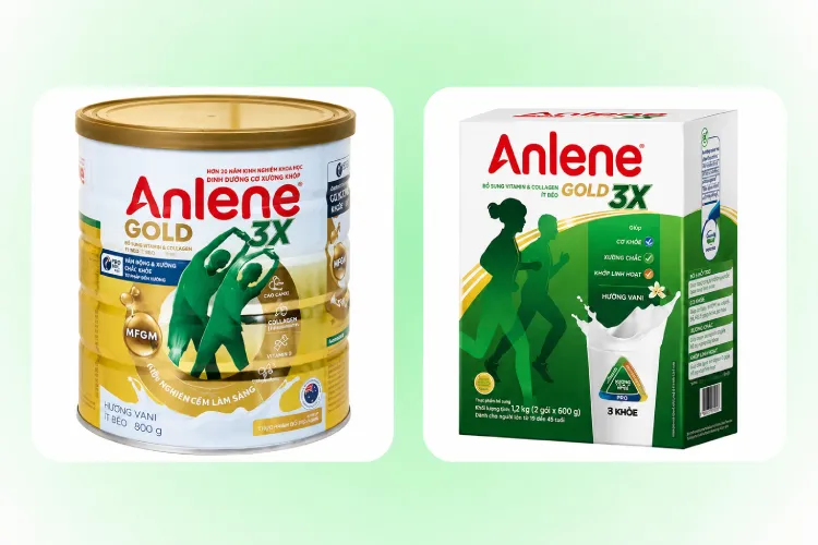 Bao bì sữa Anlene chính hãng (loại hộp và loại gói)