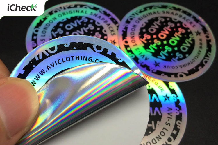 Mẫu tem tròn 7 màu hologram