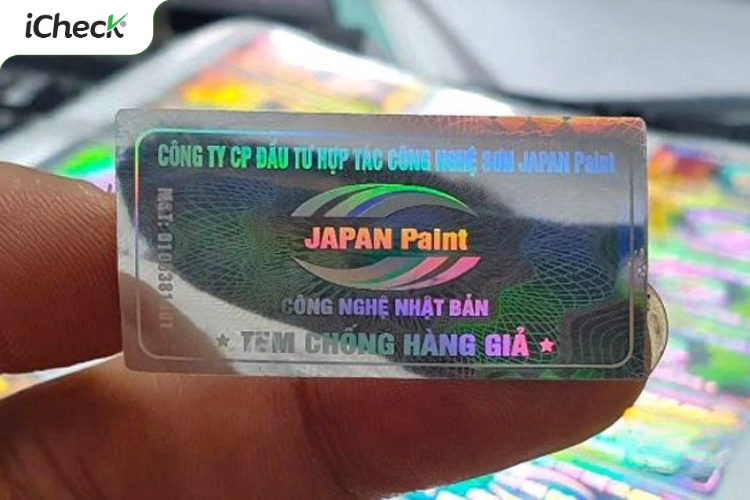 Mẫu tem 7 màu phản quang viền bạc (minh họa)