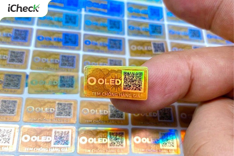 Mẫu tem 7 màu có QR Code