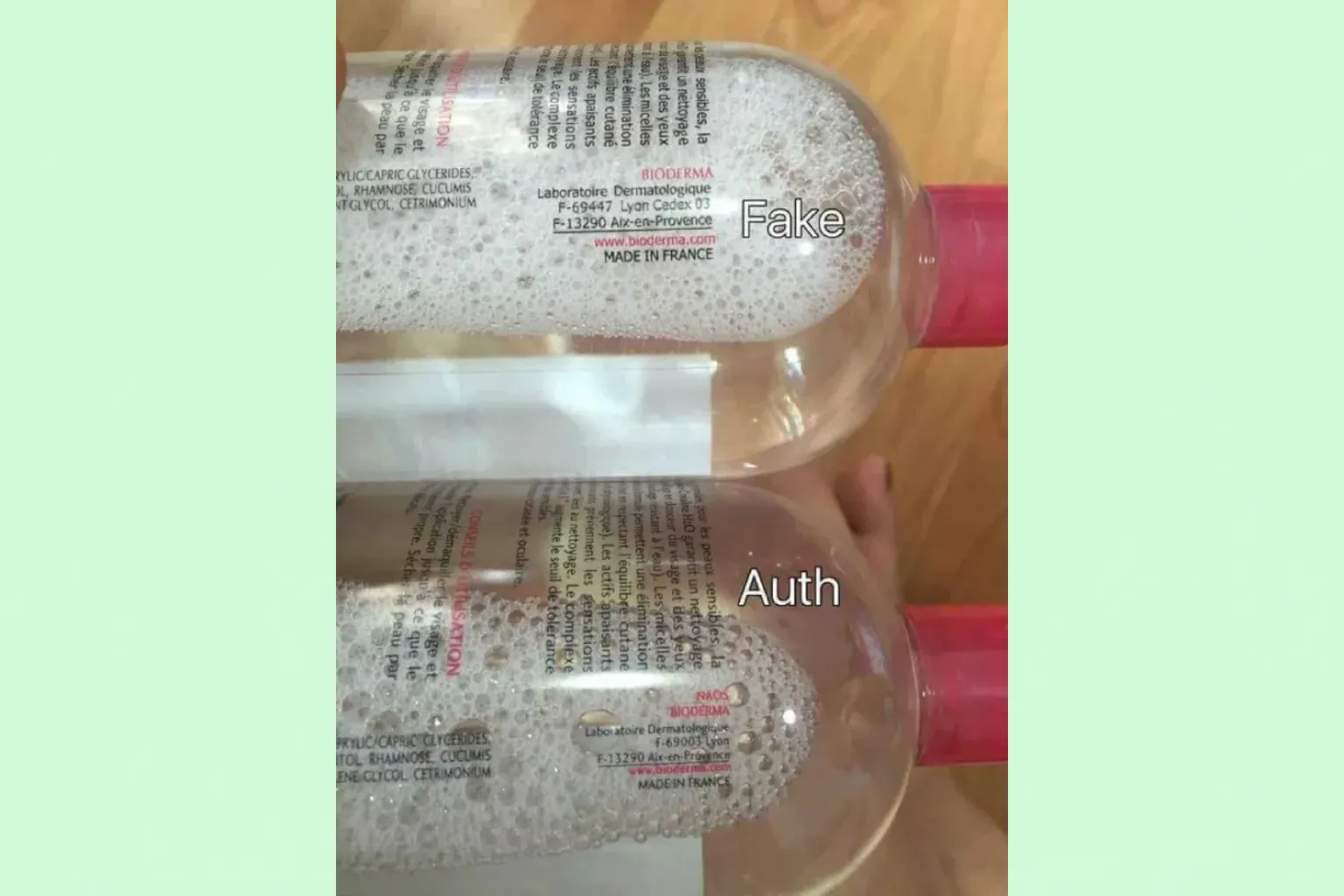 Phân biệt Bioderma thật giả khi lắc nhẹ sản phẩm