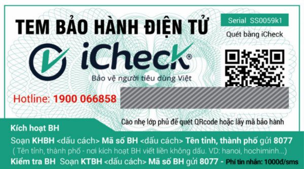 Tem bảo hành điện tử iCheck