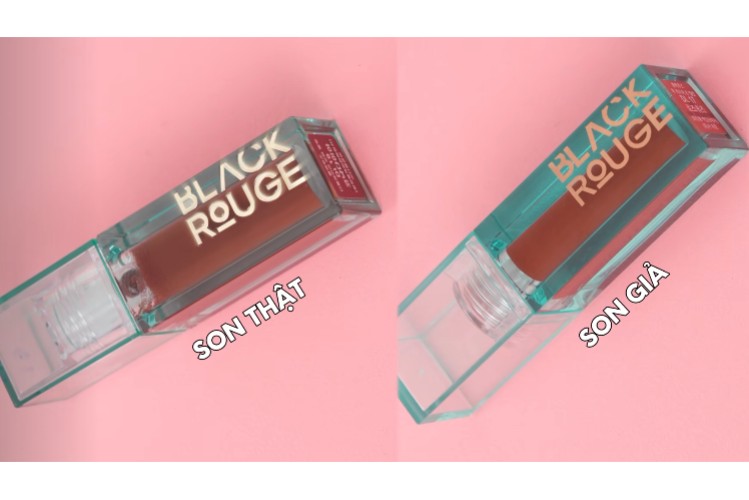 Logo Black Rouge chính hãng bên trong thân son được dập nổi với màu vàng ánh kim