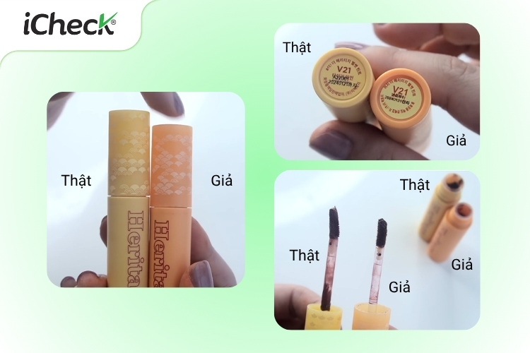 So sánh thỏi son, nắp son Merzy thật và giả