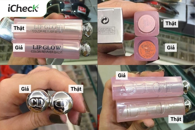 Check son dưỡng Dior qua Logo và chi tiết trên vỏ thỏi 