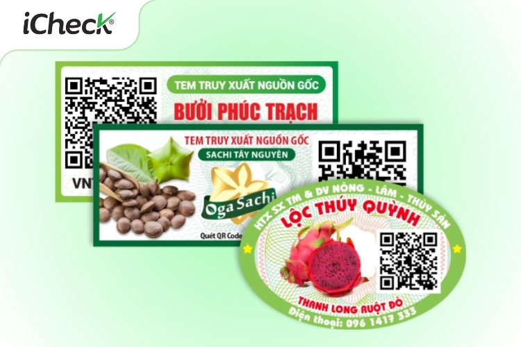 Một số mẫu tem truy xuất nguồn gốc sản phẩm của iCheck