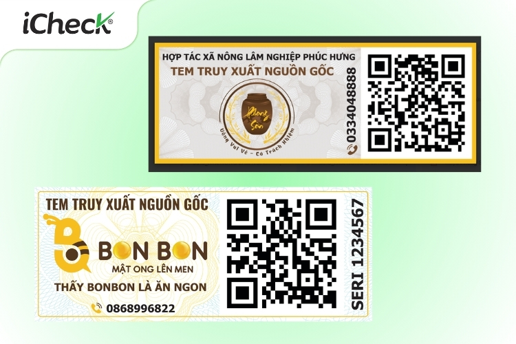 Tem truy xuất nguồn gốc sản phẩm chứa mã QR Code