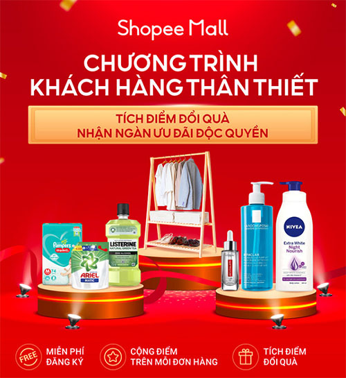 Chương trình khách hàng thân thiết của các nhãn hàng trên Shopee