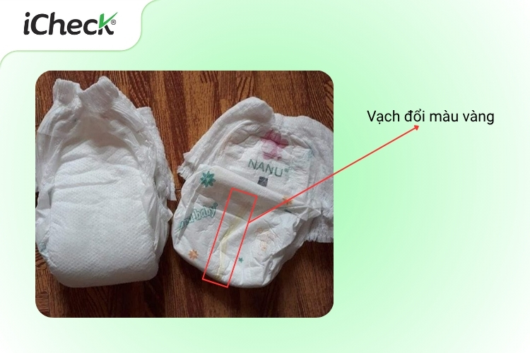 Bỉm Nanu chính hãng có thêm vạch đổi màu vàng