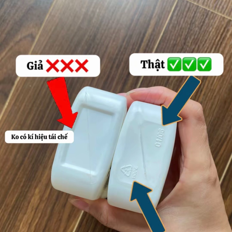 Chai CeraVe chính hãng có ký hiệu nhựa dùng để tái chế.
