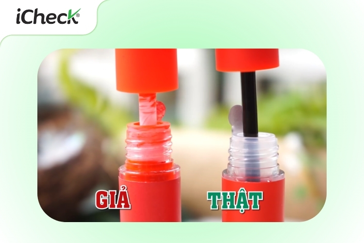 Cách phân biệt son 3CE thật giả bằng cách kiểm tra thiết kế phần đầu thỏi son 
