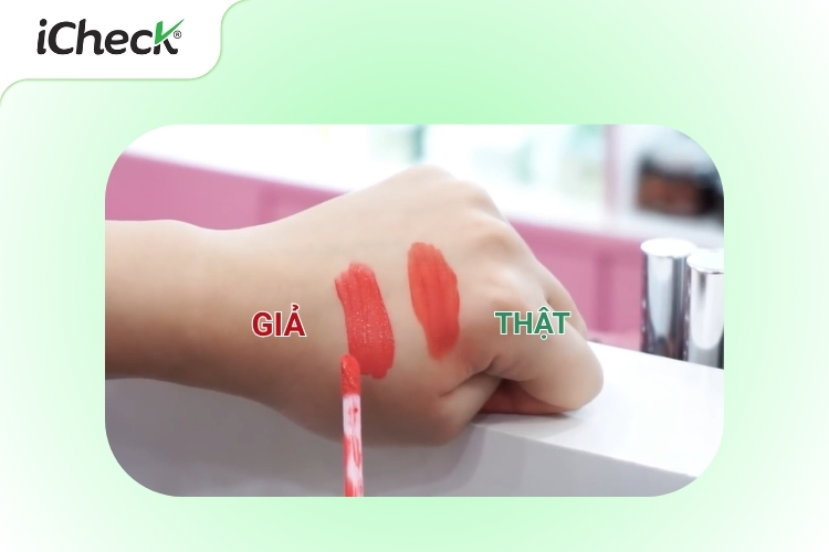 Check son 3CE thật giả trên tay