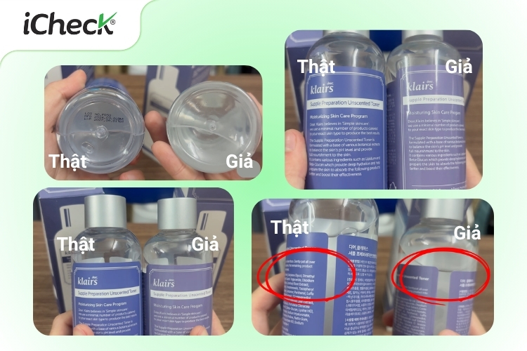 Phân biệt toner Klairs thật giả qua vỏ hộp bên trong