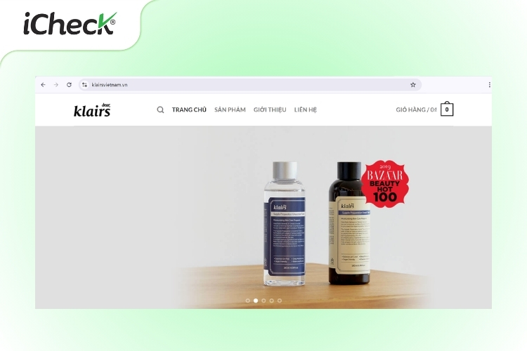 Trang web chính hãng của Klairs Việt Nam