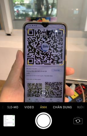 quét mã qr code bằng camera của iphone