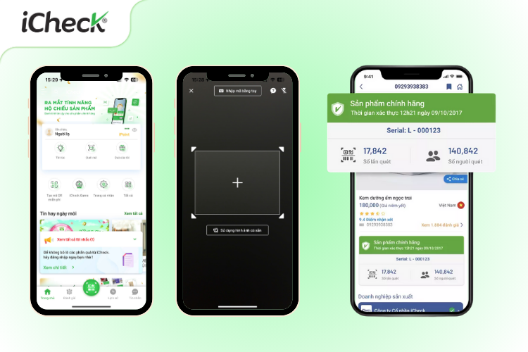Quét mã QR kiểm tra thật giả với app iCheck Scan