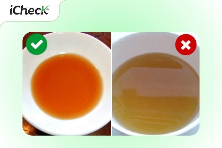 Cận cảnh màu sắc của nước mắm thật và nước mắm giả