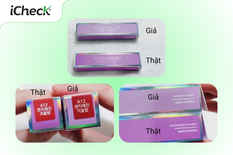 Check son Black Rouge thật giả qua bao bì bên ngoài