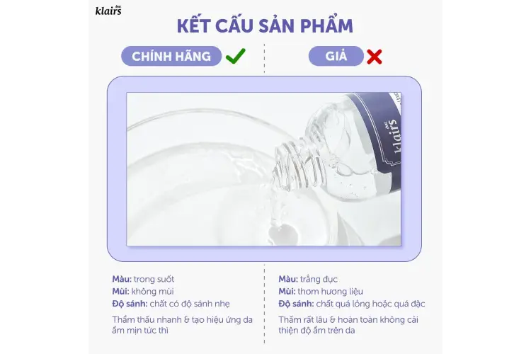 Kết cấu sản phẩm của hàng giả cũng có sự khác biệt rõ ràng