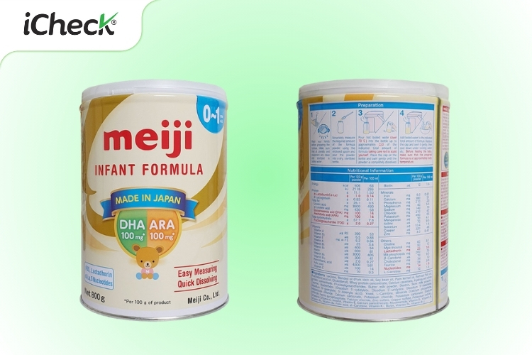 Bao bì hộp sữa Meiji chính hãng