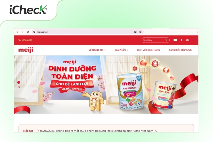 Trang web chính thức của Meiji