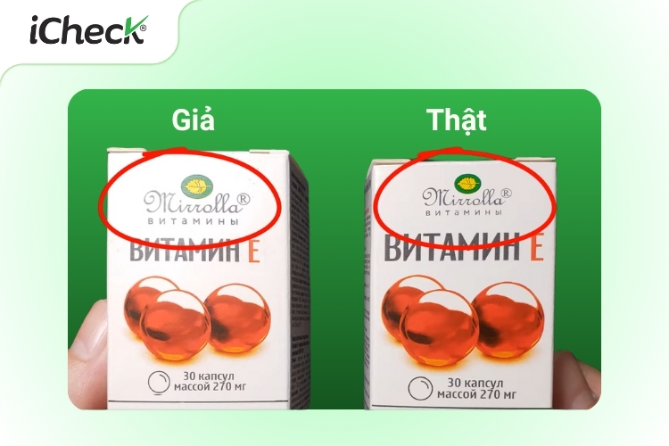 Phân biệt vitamin E đỏ thật giả qua chữ bên ngoài bao bì (Ảnh 1)
