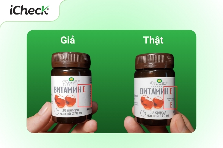 Phân biệt vitamin E đỏ thật giả qua bao bì dán ngoài hộp (Ảnh 5)