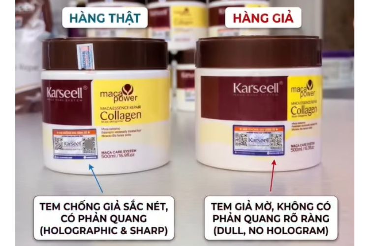Tem chống giả ở sản phẩm chính hãng có độ sắc nét cao và có phản quang.
