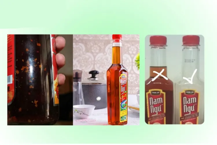 Minh họa điểm khác biệt Nam Ngư thật và giả nằm ở  vỏ chai sản phẩm