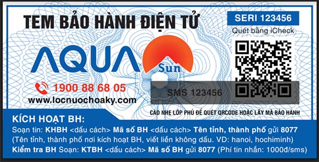 Mẫu tem bảo hành điện tử QR Code của iCheck