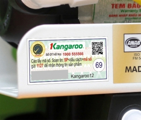 Tem bảo hành sản phẩm Kangaroo