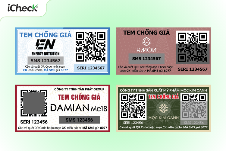 Các mẫu tem chống giả phổ biến đang được nhiều doanh nghiệp áp dụng