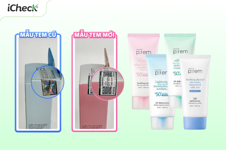 Mẫu tem chống giả mới sử dụng công nghệ QR Code cho mỹ phẩm kem chống nắng MAKE P:REM