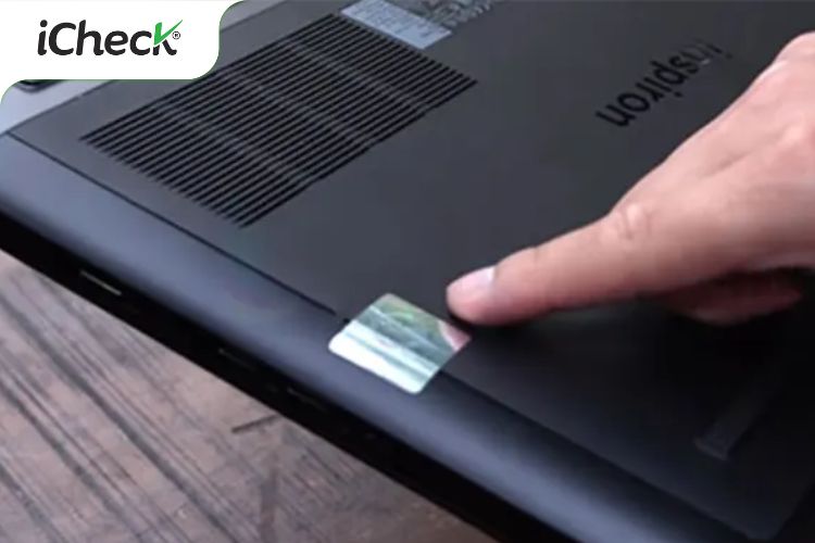 Tem bảo hành điện tử dán trên laptop