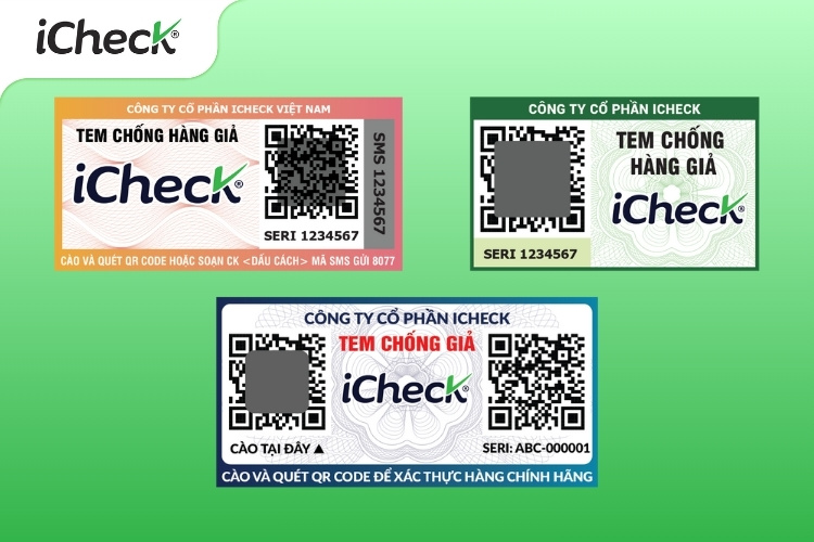 Một số mẫu tem QR phủ cào với mã duy nhất của iCheck