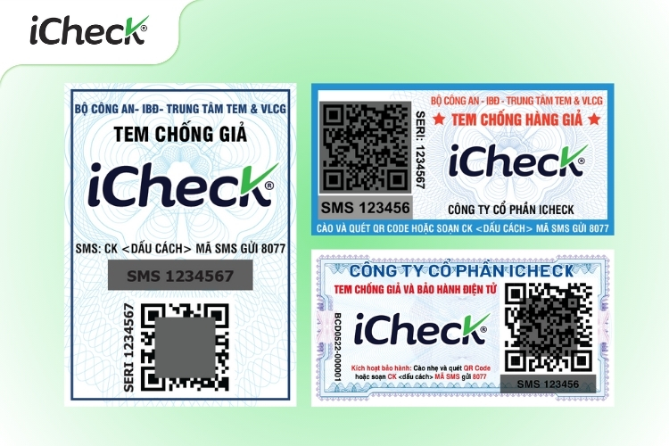 Một số mẫu tem chống giả QR Code kết hợp SMS