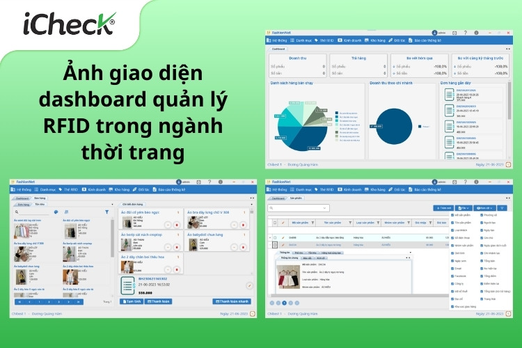 Giao diện quản lý RFID trong ngành thời trang