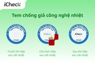 Tem chống giả công nghệ nhiệt "trước" và "sau" khi tiếp xúc với nguồn nhiệt (minh họa)