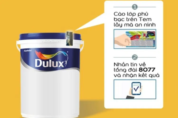 Cào tem, gửi mã đến 8077 để xác thực sơn Dulux chính hãng
