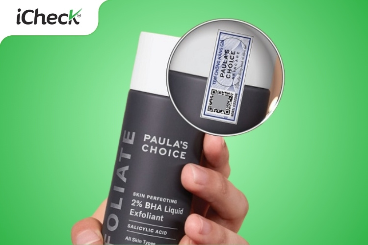 Tem chống giả được dán lên mỹ phẩm Paula's Choice 