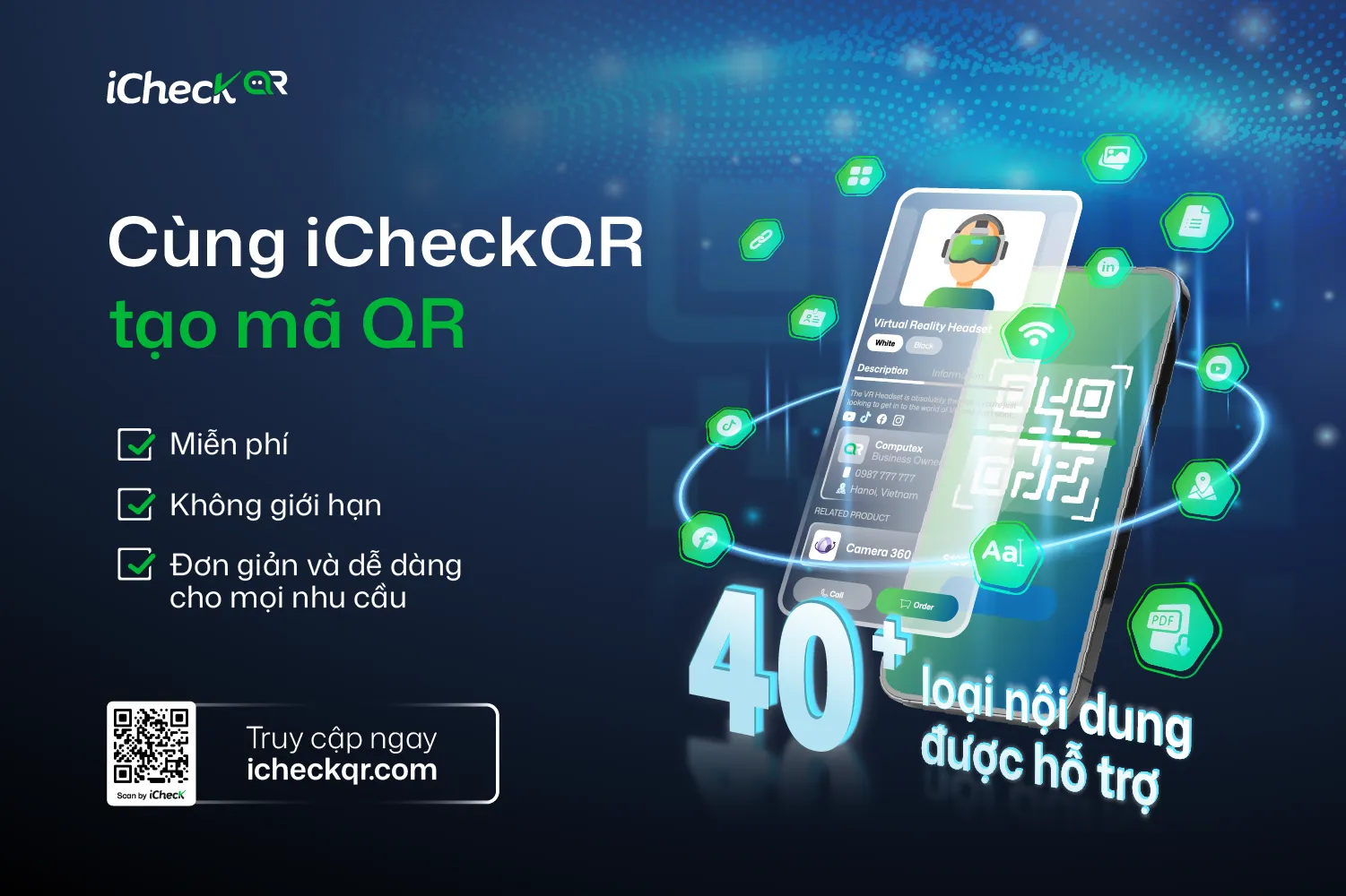 icheckqr ra mắt nền tảng tạo mã QR miễn phí