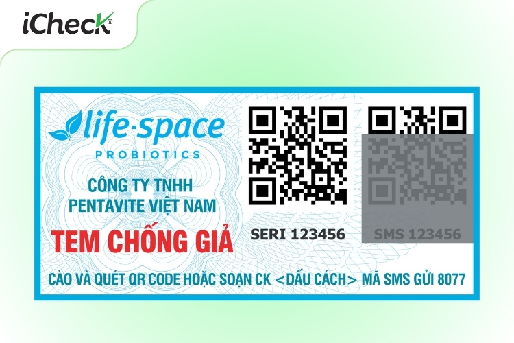 Mẫu tem chống giả của iCheck cho sản phẩm Life - Space