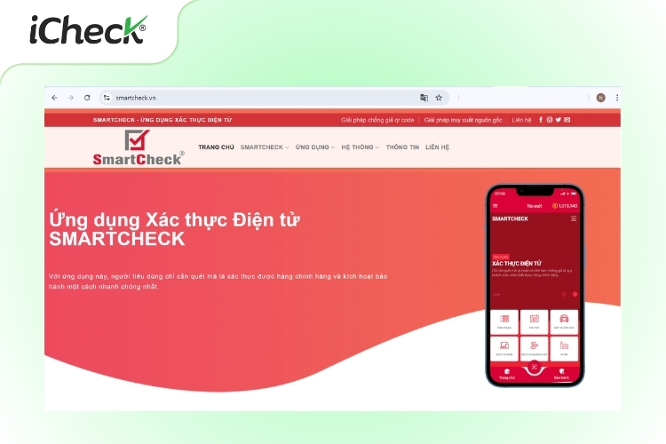 Giao diện web của SmartCheck