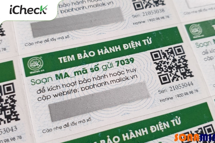 Tem bảo hành nhiều lớp (cào mã, mã QR, chống bóc,...)