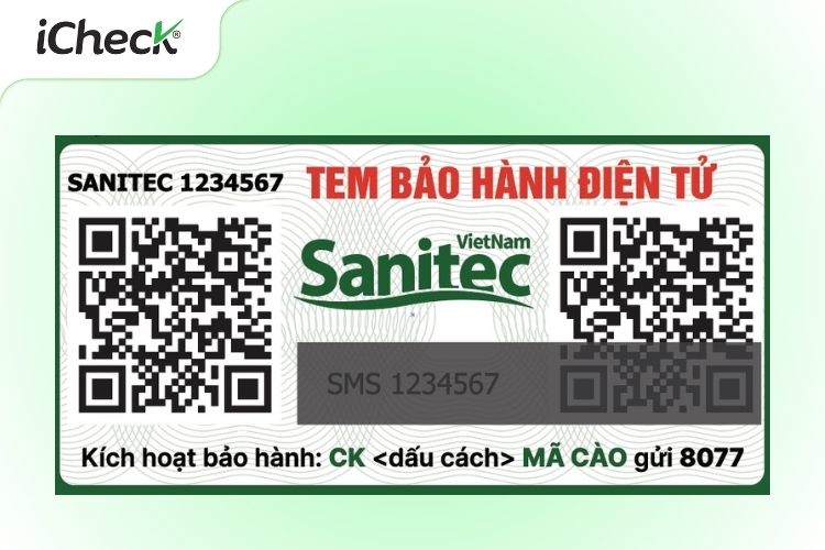 Tem bảo hành chứa mã QR kết hợp SMS