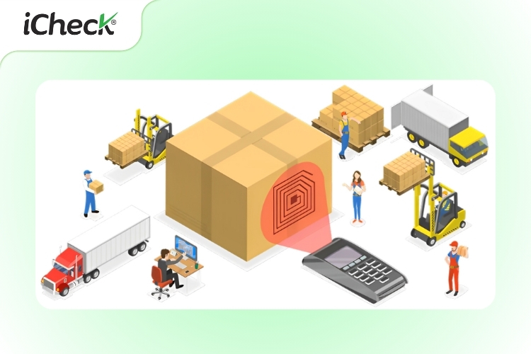 Hình ảnh minh họa ứng dụng RFID trong logistics, chuỗi cung ứng