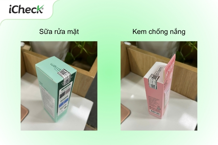 Tem chống hàng giả QR code trên hộp sữa rửa mặt và kem chống nắng Make Prem