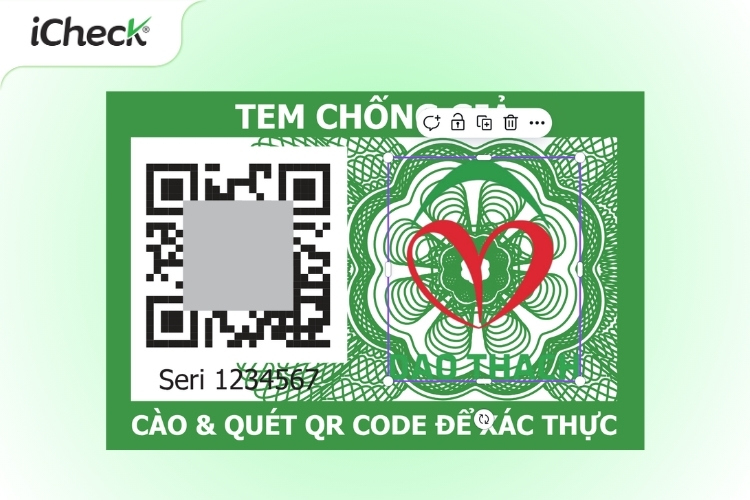 Ảnh tem vỡ chống giả kết hợp QR code