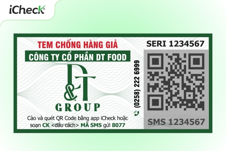 Tem chống giả SMS kết hợp QR phủ cào