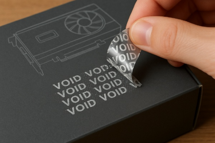 Cơ chế hoạt động của tem VOID là sẽ để lại dòng chữ “VOID” khi bị bóc